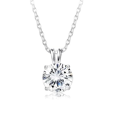 Kalung Liontin Solitaire - White Gold